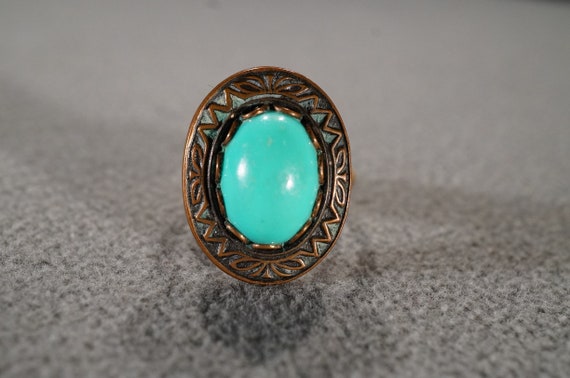 Vintage Southwestern Style Yellow Gold Tone Coppe… - image 1