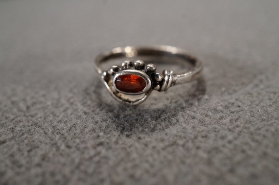 vintage sterling silver statement ring with side … - image 1