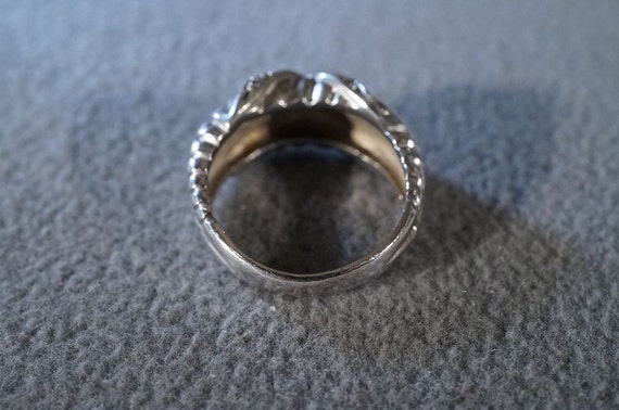 Vintage Sterling Silver Round Cut Diamond Fancy Twisted 