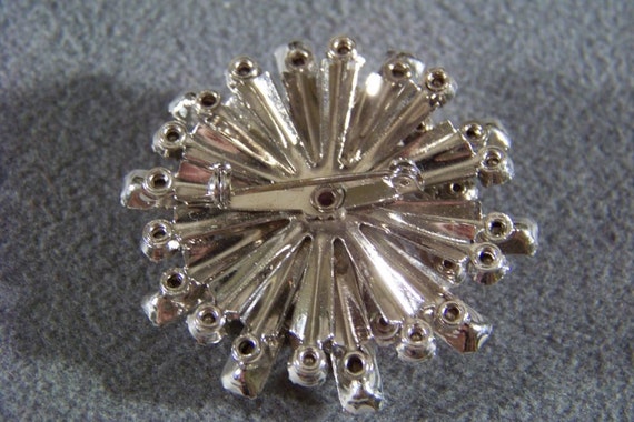 Vintage fancy Multi rhinestone bold round pin bro… - image 2