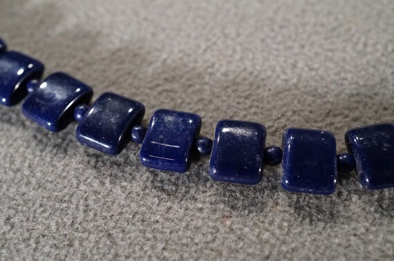 Vintage Art Deco Style Silver Tone Glass Beads Bl… - image 4