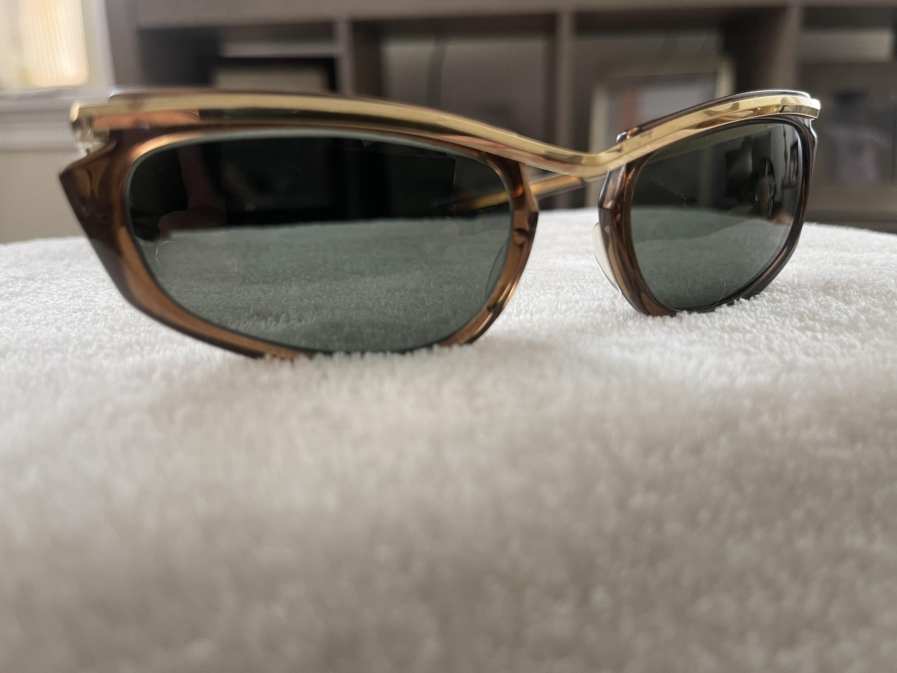 Vintage 1950's Bausch and Lomb Ray Ban Rectangle Aviator