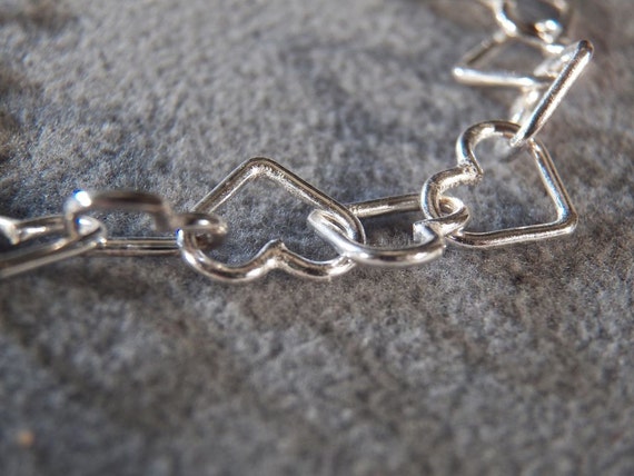 アクセサリー heart vintage silver 925 bracelet Vintage Sterling Silver Multi Heart Link Line Bracelet **RL