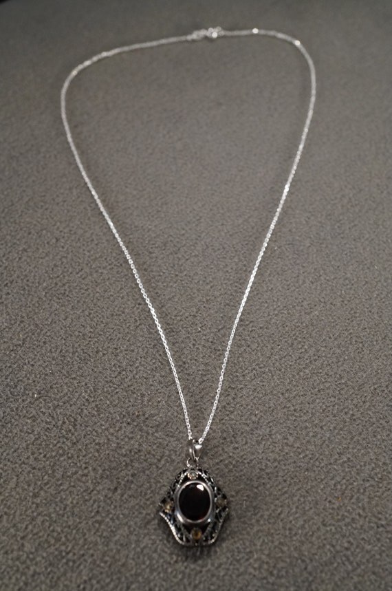 vintage sterling silver art deco necklace pendant 