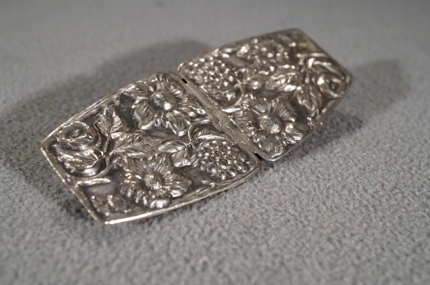 Vintage Art Deco Style Silver Tone Rhinestone Faux Tigers
