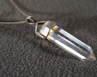 Vintage Art Deco Style Sterling Silver Genuine Quartz Line