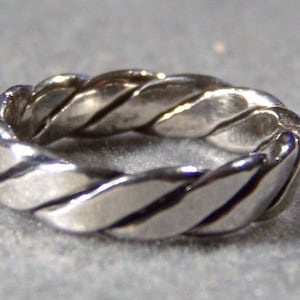 Vintage Sterling Silver Braid Design Eternity Wedding Band Ring, Size 7 Jewelry **RL image 1