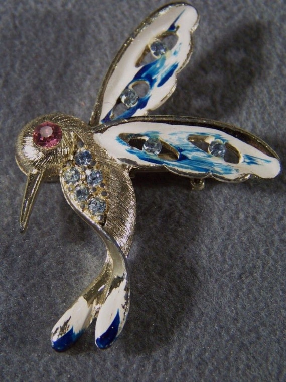 Trifari Signed Dogwood Retro Vintage White Gold-Tone Enamel  Exquisite vintage pins with white enamel. main image 2