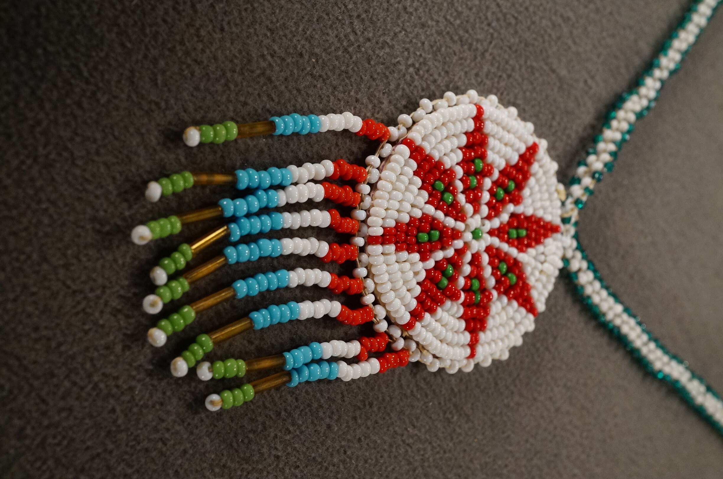 Vintage Art Deco Style Micro Glass Beads Tassel Dangle Bib Style