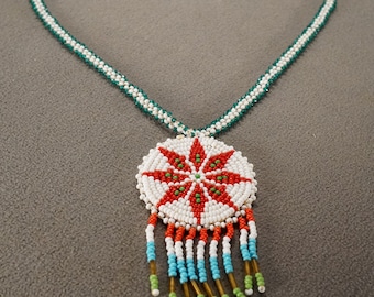 Vintage Art Deco Style Micro Glass Beads Tassel Dangle Bib Style