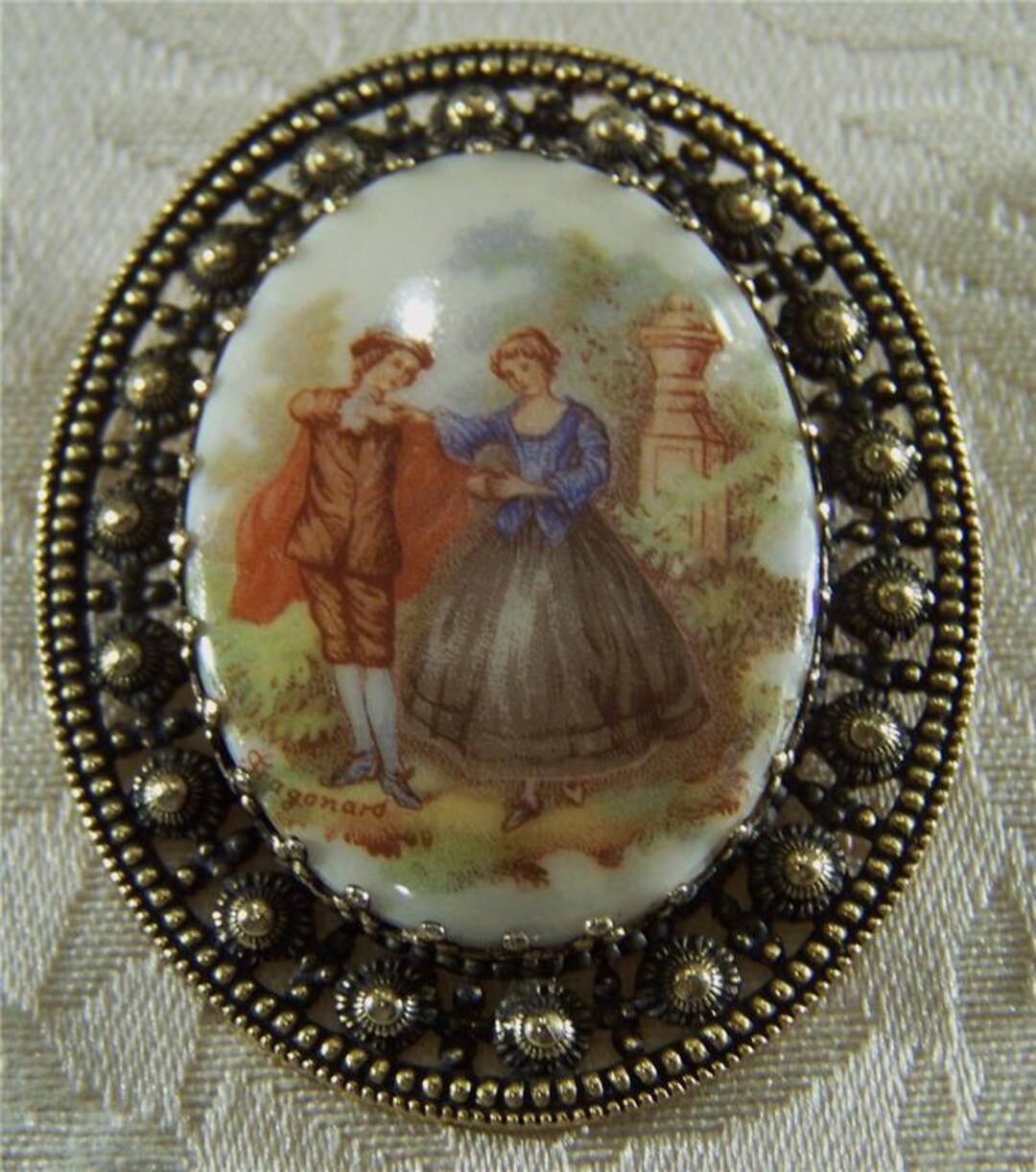 Vintage Bold Porcelain Limoges Figural Pin Jewelry **RL - Etsy