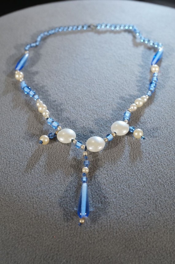 Vintage Multi Round oblong Royal Blue Glass Bead M