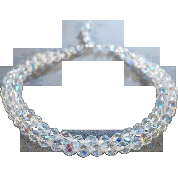 Vintage Multi Round Fancy Faceted Aurora Borealis Glass Bead