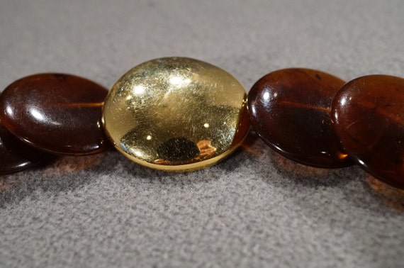 Vintage Art Deco Style Lucite Faux Tigers Eye Yel… - image 4