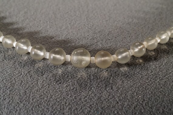 Vintage Art Deco Style Glass Beads Clear Round Gr… - image 2