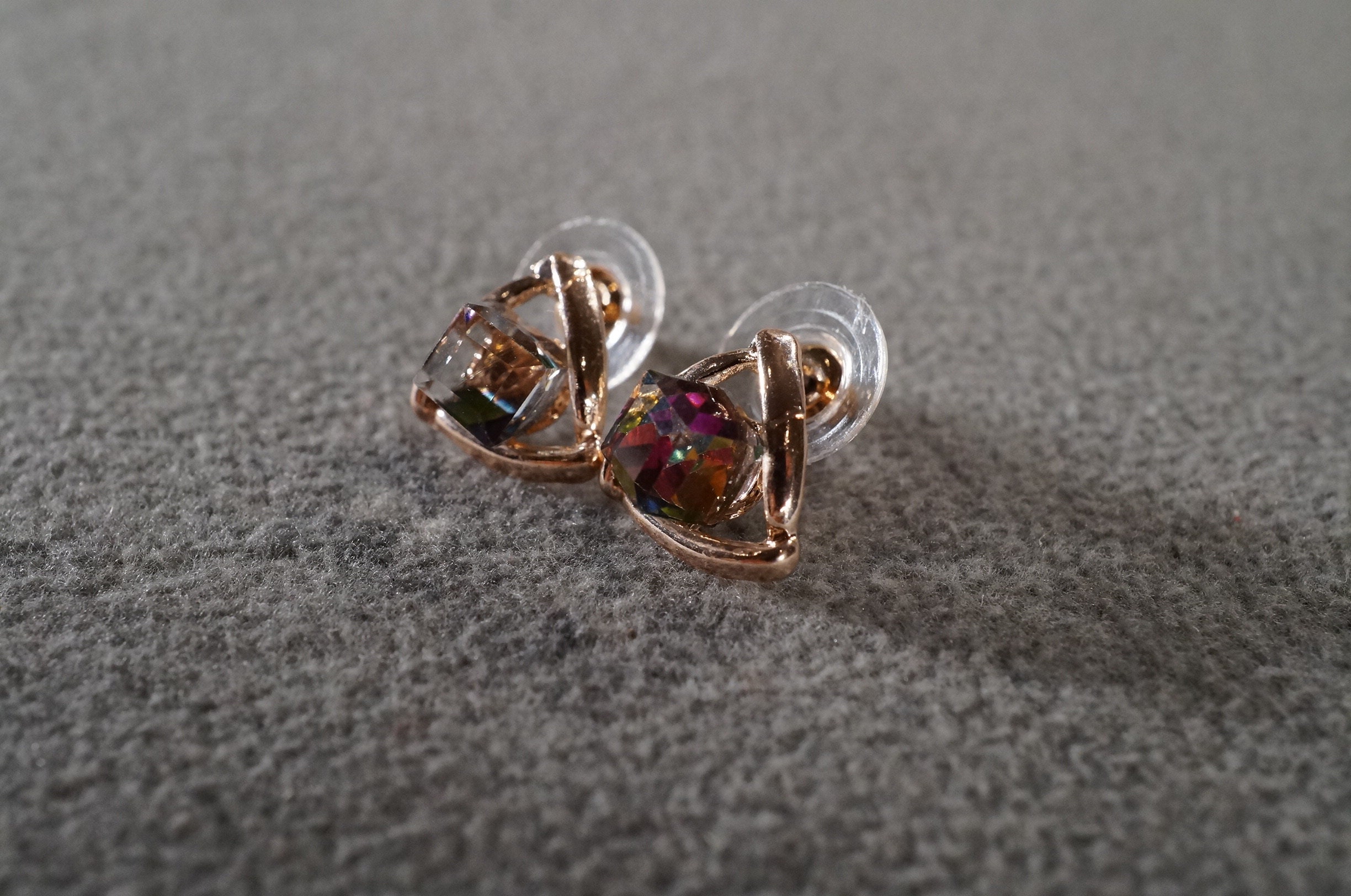 ボールカットオーロラ ガラス ヴィンテージ ブローチ 硝子 Vintage Art Deco Style Yellow Gold Tone Rhinestone Glass