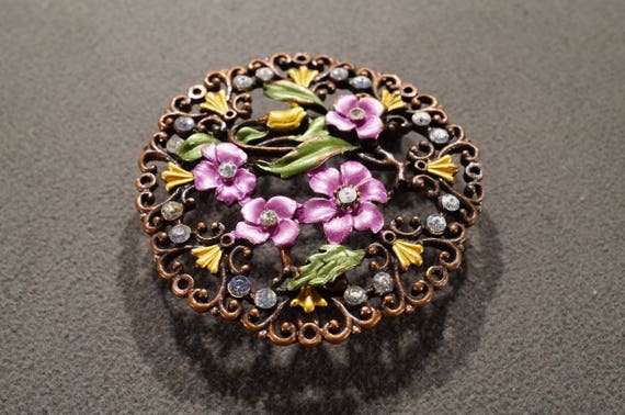 Vintage Gold Tone Floral Belt Buckle With Rose & Leaf Design Vintage Floral Belt Buckle - Etsy main image 4