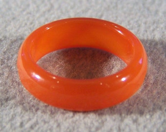 Vintage Genuine All Carnelian Fancy Faceted Eternity Wedding Band Ring 6.5 Jewelry **RL