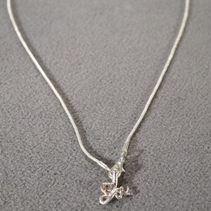 Vintage Art Deco Style Sterling Silver I Love You Design Necklace Jewelry  K