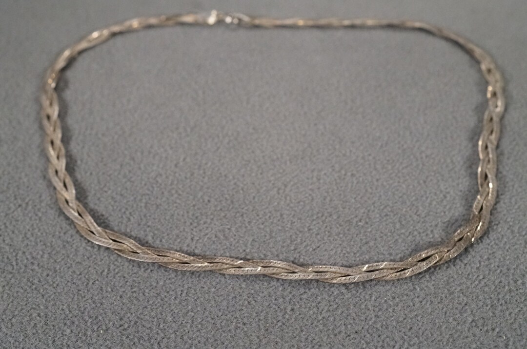 70's vintage silver925 necklace＆bracelet 925 Sterling Silver Vintage Mexico Modernist Chain Necklace