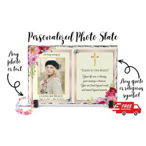 Memorial Photo Slate Sympathy Gift | Loss of Loved One | Personalized Bereavement Gift | Memorial Photo Gift | Custom Plaque | Keepsake Gift