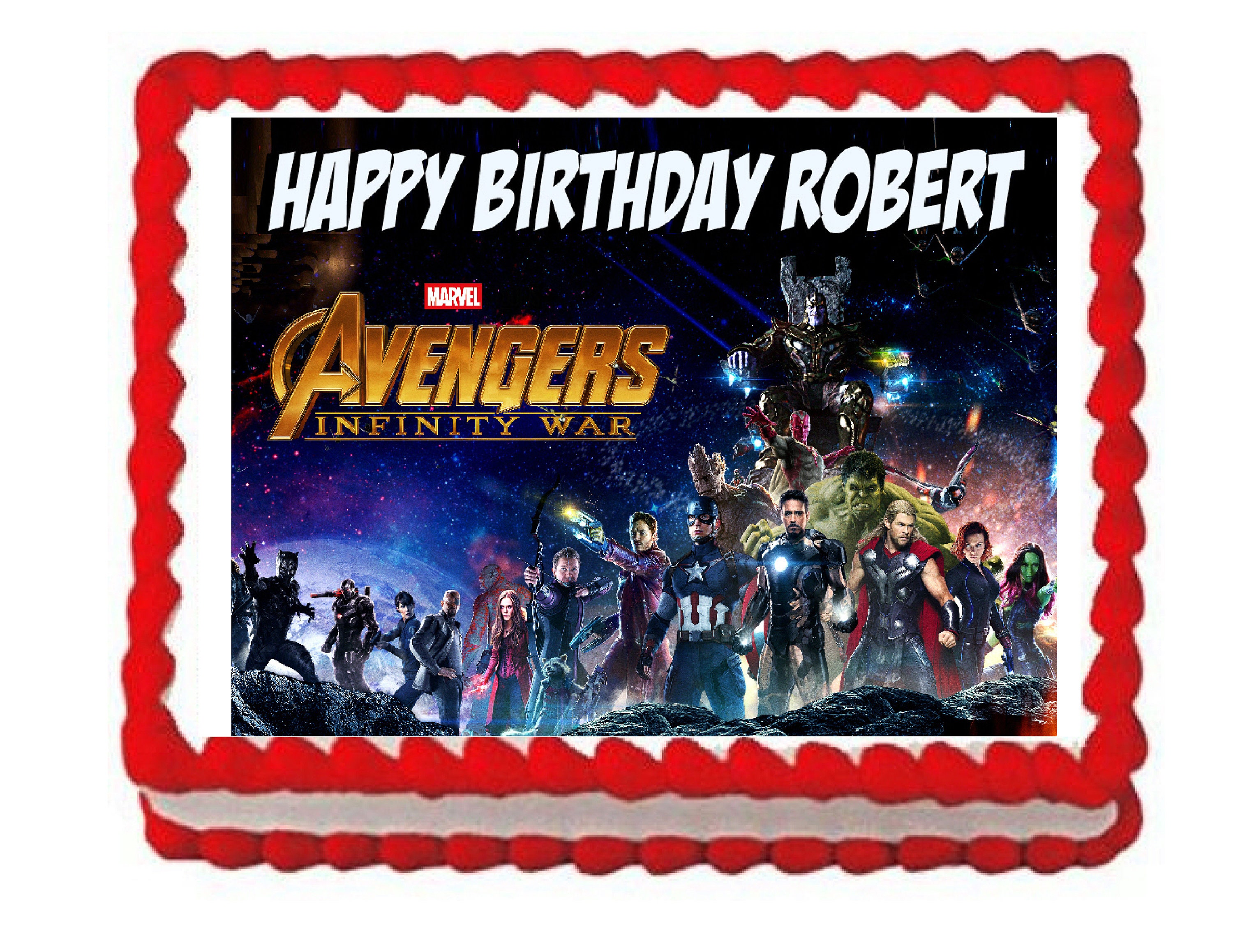 Avengers Infinity War Party Decoration Edible Cake Image