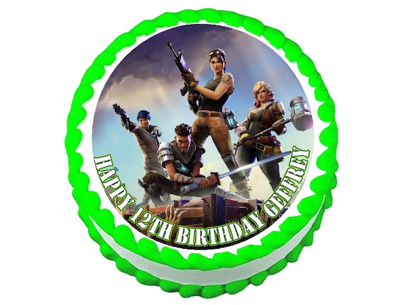 Glacage Gateau Fortnite Gateaux Et Biscuits - fortnite rond feuille de glacage fete decoration gateau etsy