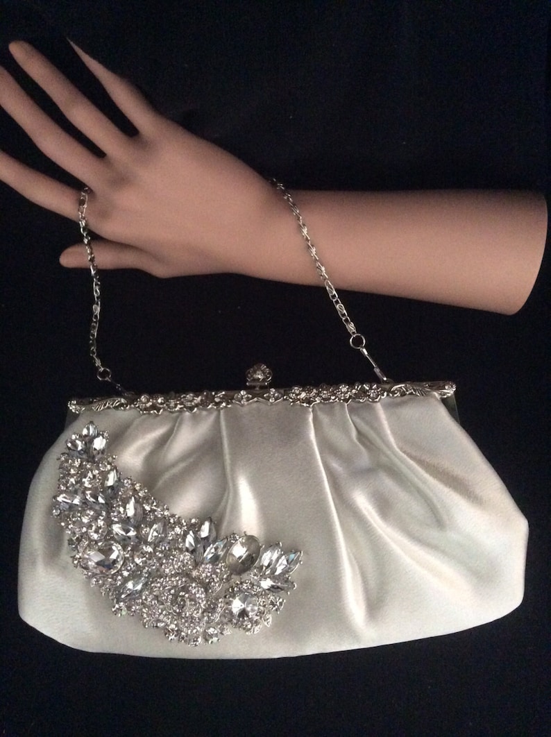 Ivory Satin Clutch Evening Bag Bridal Purse Bridal Clutch Etsy