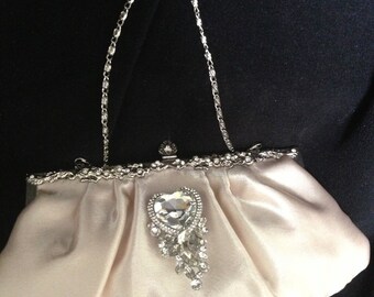 Ivory Satin Clutch, Evening Bag, Bridal Purse, Bridal Clutch Bag, Ivory Clutch