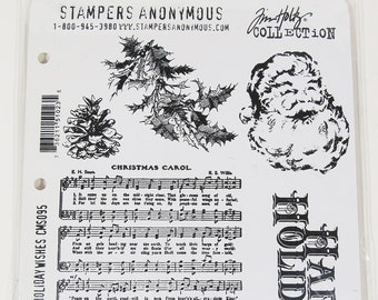 Tim Holtz Stampers Anonymous Cling Mount Stamps: Holiday Wishes CMS095