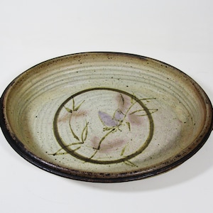 Signed Earth-toned Studio Art Pottery Large Oval Casserole Serving Dish with Handles 16 Inches Long