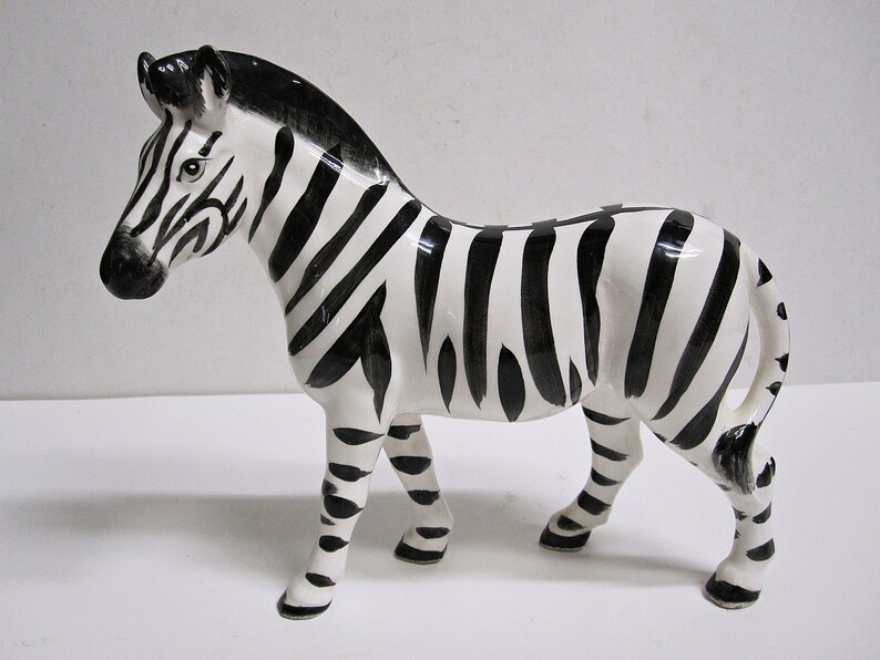 Vintage Ceramic Zebra Figurine Stafford Japan Hand Painted 9 Etsy