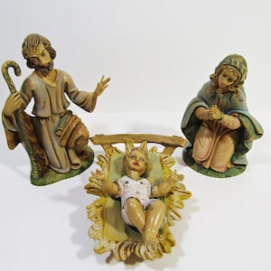 Italian 3-Piece Holy Family Christmas Figurine Set - 5" Series Joseph #403, Mary # 401