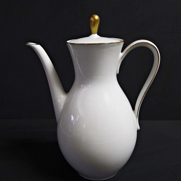 Bareuther Waldsassen Bavaria Porcelain Gold Rim Coffee Tea Pot Made in Germany
