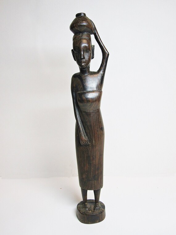 Wood Carving African Women Figures Tribal Art Primitive Wood Etsy