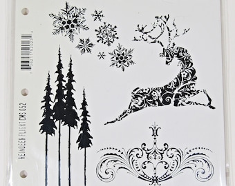 Tim Holtz Stampers Anonymous Cling Mount Stamps: Reindeer Flight CMS052