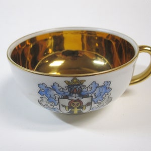 Munchen Munich Crest Coat of Arms 24K Gold Plate Cup Demitasse Bavaria Germany Konigl pr Tettau
