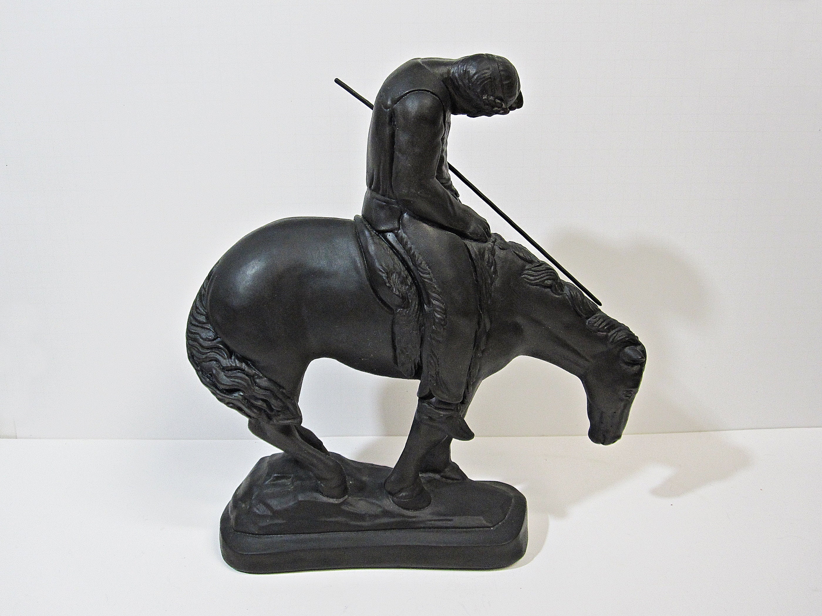 End of The Trail Native Indian On Horse Statue Sculpture Etsy