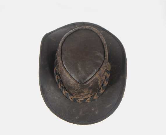 Barmah Hats Medium Kangaroo Crackle Leather Cowboy Hat unisex - Item 1018 Squashy Kangaroo