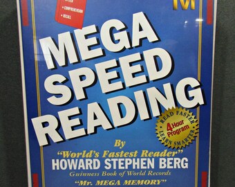1996 Mega Speed Reading Sealed Course, Howard Stephen Berg Kevin Trudeau, VHS Cassette Workbook, Self Help Program