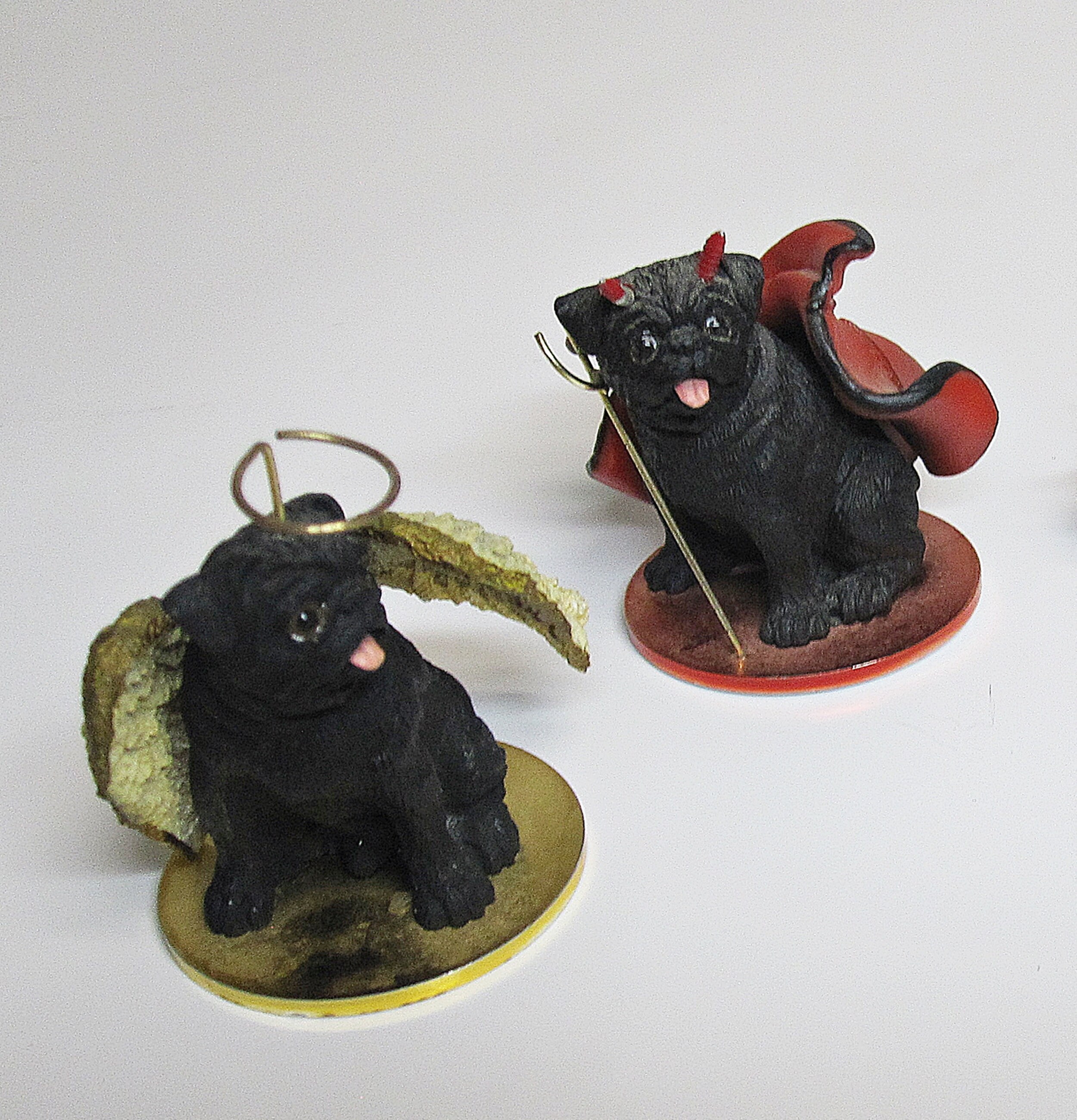 Lot 2 Pugs Angel Devil Tiny Ones by Conversation - Etsy España