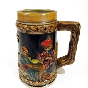 Vintage Stein Beer Mug Made in Japan German Style A Man and A Woman, 1950s