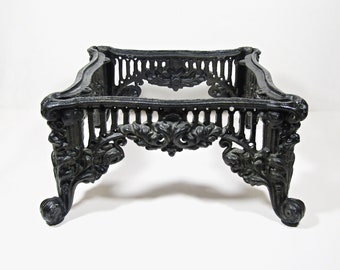 Antique Vintage Victorian Style Heavy Duty Ornate Cast Iron Foot Stool Frame/Base