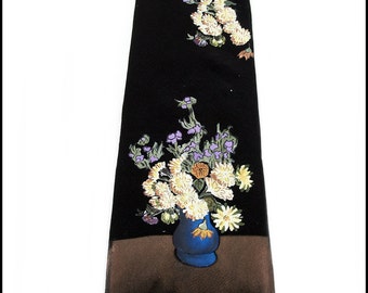 Vase with Flower Vincent Van Gogh Hand Painted Men Silk Neckties Novelty Impressionist Art Tie