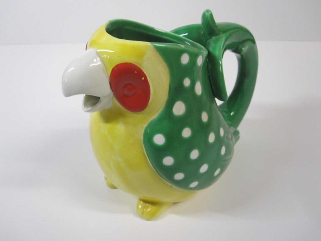 1979 Fitz and Floyd Caribbean Tropical Parrot Pitcher Bird 6 ...
