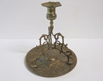 Antiker Vintage islamischer Osmanischer Türkischer - Moschee-Kerzenhalter aus Messing - Kompliziertes Design - Schwer