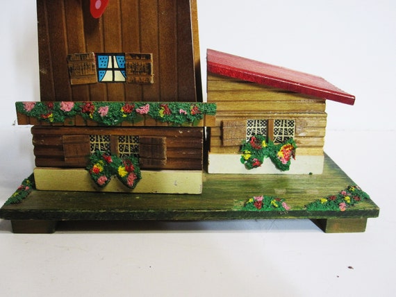 Vintage Barn Roof Wooden Cabin House Jewelry Trin… - image 3