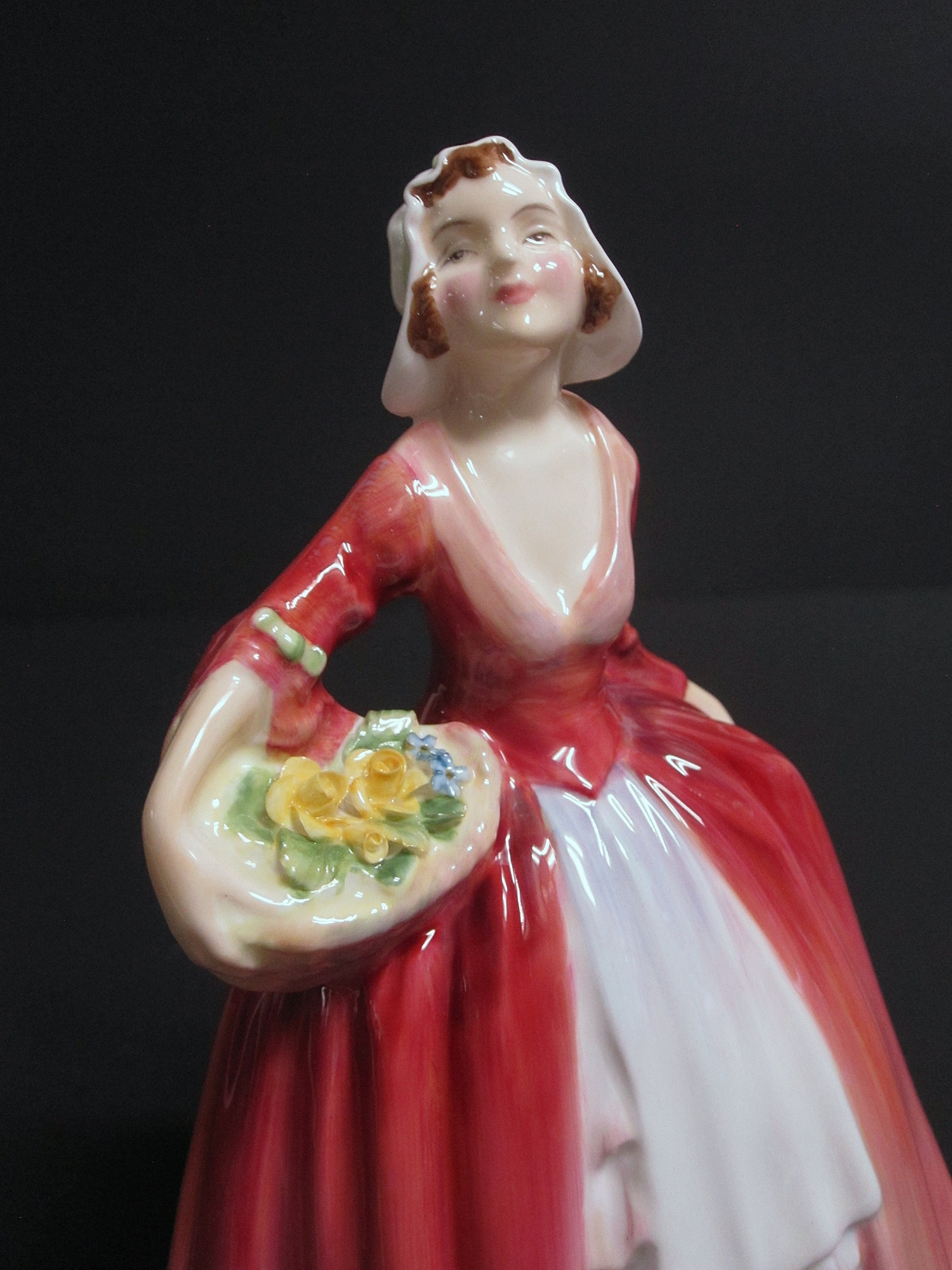 Royal Doulton Royal Doulton 1537 “Janet” Red Dress & Basket of Flowers 