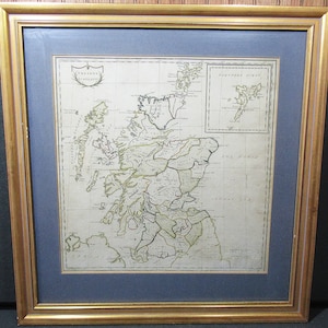 Carte ancienne « L'Écosse actuelle » par William Young (Antique) Ltd., Aberdeen, Écosse - Cadre élégant