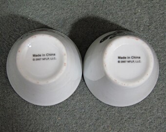 NFL Miniature Ceramic Cups Lot of 10, Vintage Football Team Logo Mini Mugs, Sports Collector Display